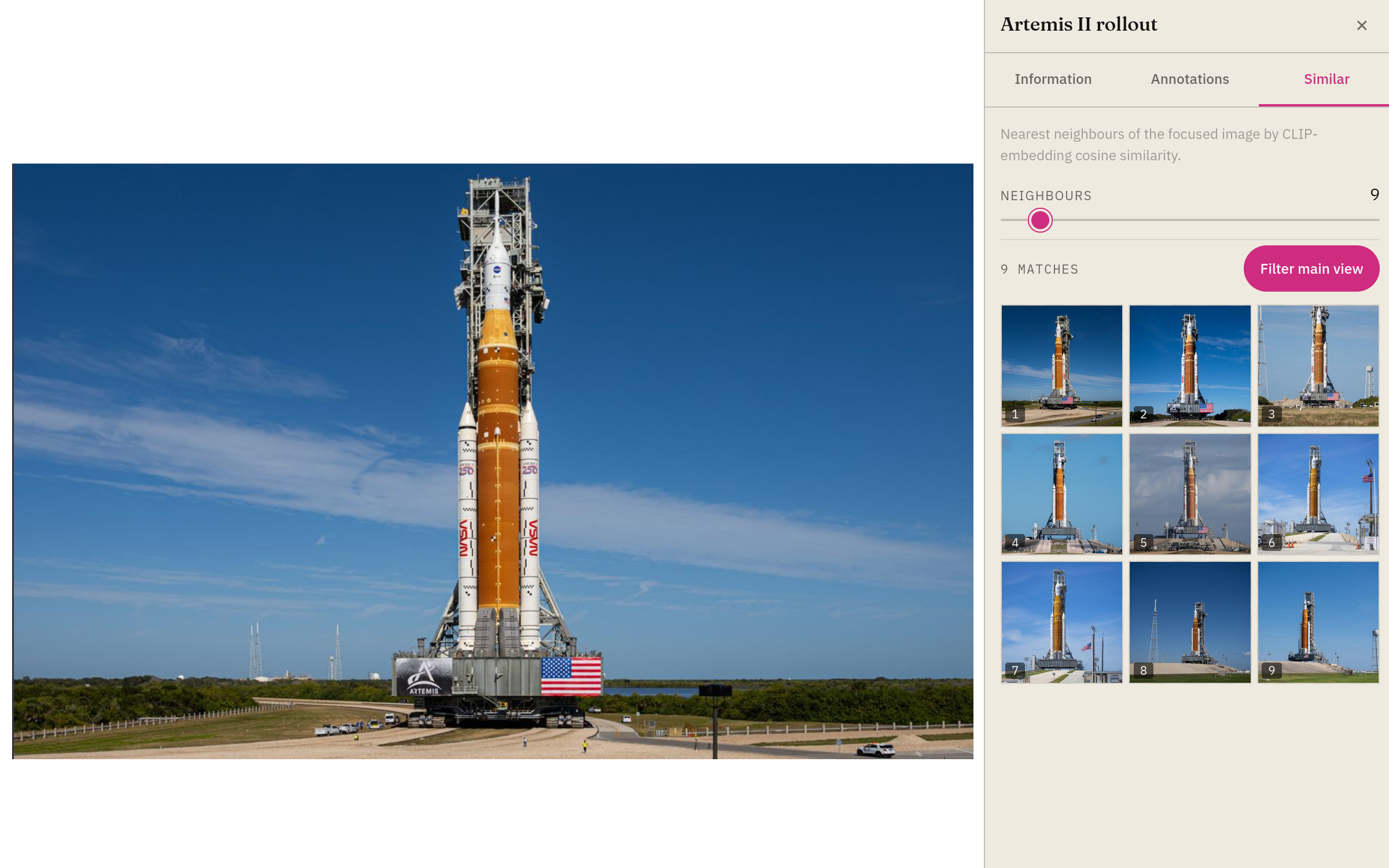 Similar-items result grid